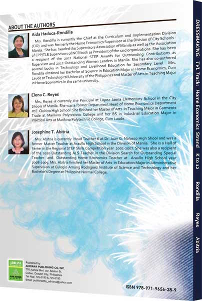 Dressmaking Volume II – Technical-Vocational-Livelihood Track: Home Economics Strand
